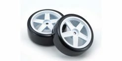 KYOSHO Pre-Glued Drift Tyres FZ02 5-Spoke White 1:10 Fazer 2.0 (2)