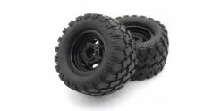 Pre-Glued Tyres On Black Wheels Kyosho Mad Wagon VE (2)